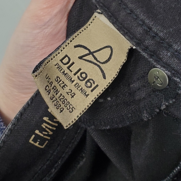 DL1961 Black Emma Legging Jeans Onyx 4WAY Stretch 360 Comfort Casual Size 24 - Picture 12 of 13